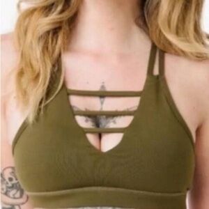 Zyia Olive Grid Sport Bra